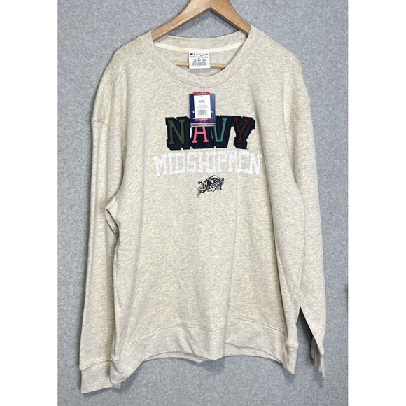 Champion Navy Midshipmen Fleece‎ Pullover Sweatshirt Men Size XL - Picture 1 of 6